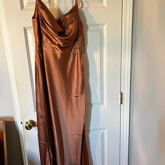 Revelry Dresses & Skirts - Revelry Copper Satin Maxi Dress